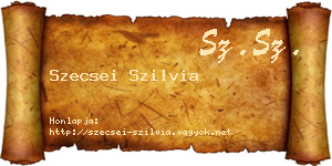 Szecsei Szilvia névjegykártya
