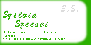 szilvia szecsei business card